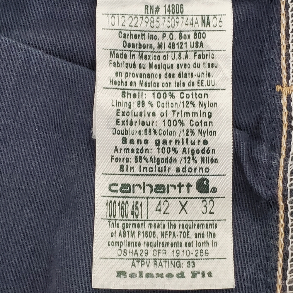 Carhartt FR Relaxed Fit Jeans 42× 32, fully lined, HRC 3, NFPA70E, NFPA2112 - Picture 7 of 14
